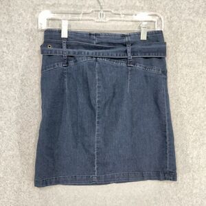 free people Livin it Up Mini Skirt Wmns Sz 6 Blue Belted Back Zip Short Denim